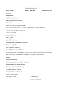PROGRAMMA DI SCIENZE Classe I sezione A Anno sc. 2015