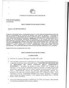 provvedimento graduatoria - CNR-ISC