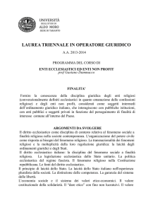 Diritto Enti Ecclesiastici - non-profit