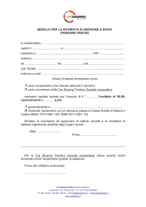 MODULO ADESIONE A SOCIO persona fisica