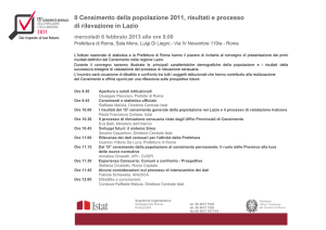 Il Censimento della popolazione 2011, risultati e processo di