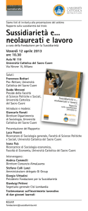 Sussidiarietà e... neolaureati e lavoro