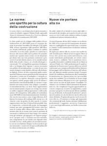 Le norme: uno spartito per la cultura della costruzione Nuove vie