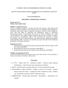 Corso monomodulare di : BIOCHIMICA (PRODUZIONE ANIMALE