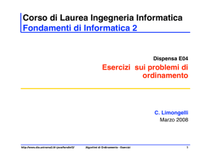 Ordinamento lessicografico… - Dipartimento di Informatica e