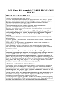 L-30 Classe delle lauree in SCIENZE E TECNOLOGIE FISICHE
