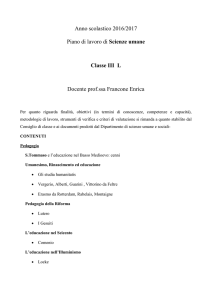 Anno scolastico 2016/2017 Piano di lavoro di Scienze umane