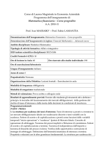 Matematica finanziaria corso progredito