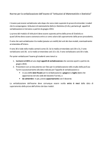 Norme per la verbalizzazione dell`esame di “Istituzioni di