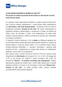 Comunicato stampa Rai - Science the city 3