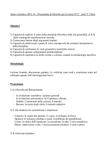 Programma di filosofia per la classe IV C