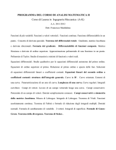 PROGRAMMA DEL CORSO DI ANALISI MATEMATICA II Corso di