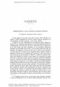 OSSERVAZIONI A UNA PAGINA DI ALDOUS HUXLEY