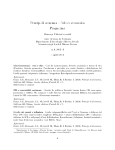 Principi di economia - Dipartimento di Sociologia e Ricerca Sociale