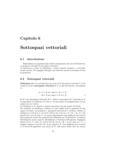 Sottospazi vettoriali