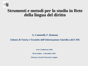 L`informatica per la redazione del Vocabolario giuridico italiano