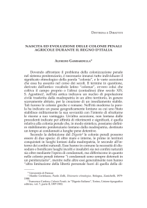 Nascita ed evoluzione delle colonie penali agricole durante il