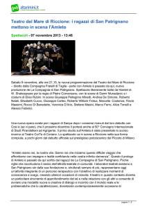 Teatro del Mare di Riccione: i ragazzi di San Patrignano mettono in