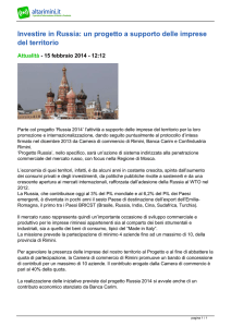 Investire in Russia: un progetto a supporto delle imprese del territorio