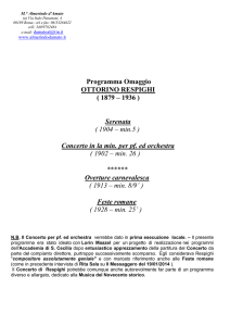 Programma Omaggio OTTORINO RESPIGHI ( 1879 – 1936