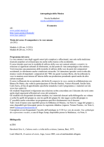 Antropologia della Musica Nicola Scaldaferri nicola.scaldaferri
