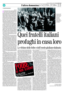 Le vittime delle foibe e dell`esodo giuliano
