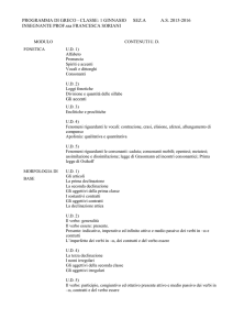 PROGRAMMA DI GRECO - CLASSE: 1