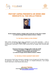 FRITJOF CAPRA PRESENTA UN WEEK END DEDICATO AL TAO