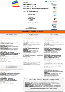 PROGRAMMA GIOVEDI 17 MARZO - Città metropolitana di Bologna