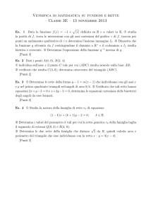 Vetrifica di matematica su funzioni e rette