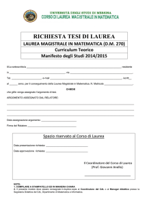 richiesta tesi di laurea - Università degli Studi di Messina