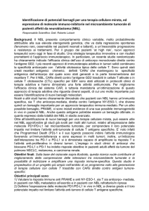 Identificazione dei potenziali bersagli per una terapia cellullare