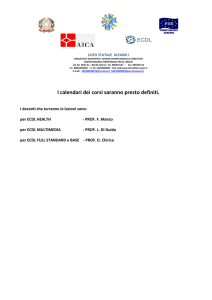 l calendari dei corsi saranno presto definiti.