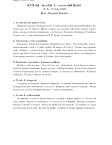 AM1(b) Analisi 1, teoria dei limiti AA 2004/2005