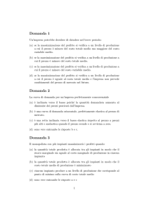 Domanda 1 Domanda 2 Domanda 3