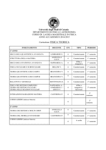 Curriculum: FISICA TEORICA - Dipartimento di Fisica e Astronomia