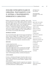 dolore osteoarticolare in geriatria: trattamento con il sistema a