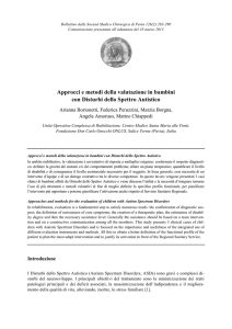 Approcci e metodi della valutazione in bambini con Disturbi dello