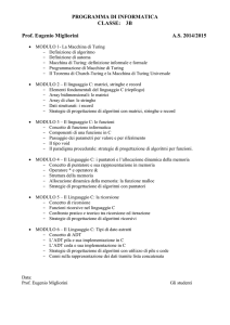 PROGRAMMA DI INFORMATICA CLASSE: 3B Prof