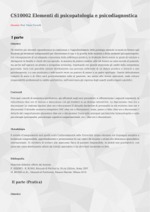 CS10002 Elementi di psicopatologia e psicodiagnostica