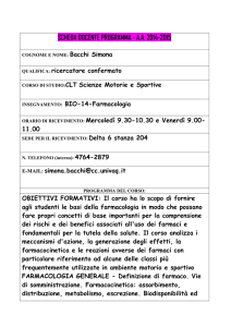 Bacchi Simona - Farmacologia