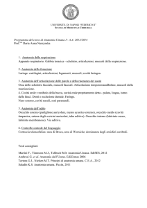 Programma Anatomia Umana I - Università degli Studi di Napoli