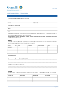 Questionario su Storia Clinica del Paziente