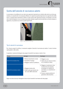 Scelta dell`utensile di ravvivatura adatto