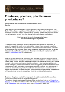 prioritarizza - Accademia della Crusca