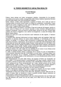 il terzo segreto e un`altra realtà