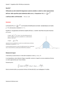 Quesito7 Utilizzando uno dei metodi di integrazione numerica