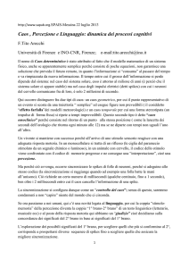 Caos , Percezione e Linguaggio: dinamica dei processi cognitivi