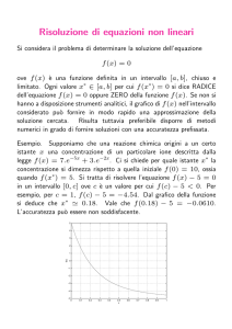 Risoluzione di equazioni non lineari