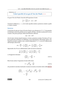 9.27. Calori specifici di un gas di Van der Waals